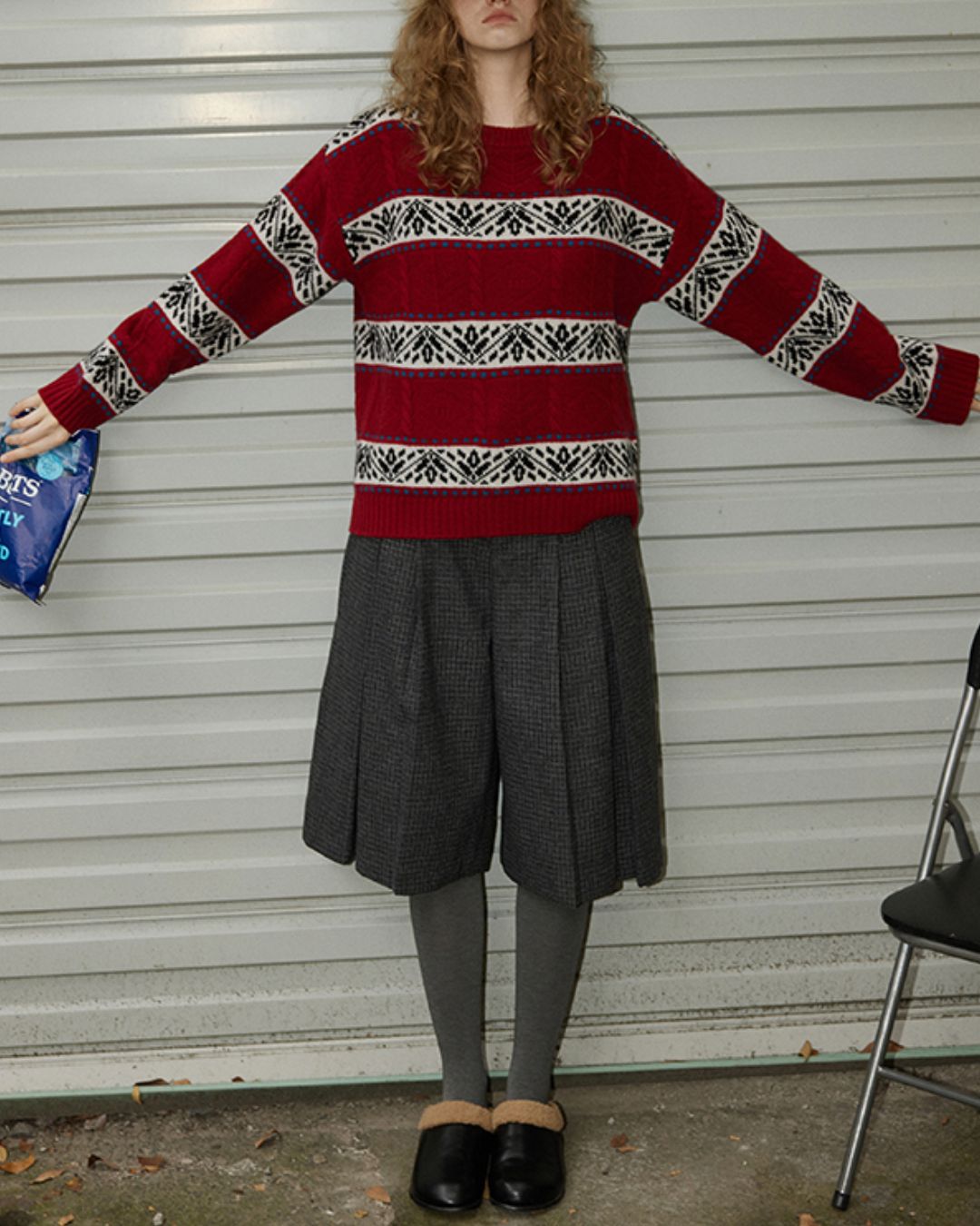 Check Pleated Culottes　PT016