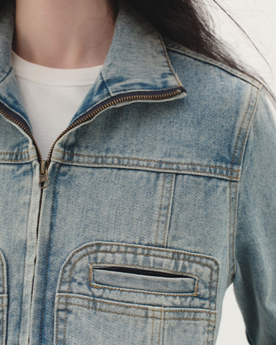 Washed Retro Denim Jacket　JK003