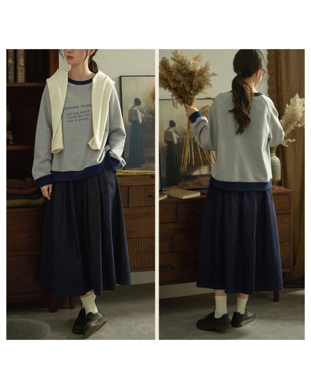 Colorblock Letter Print Sweat　SW011