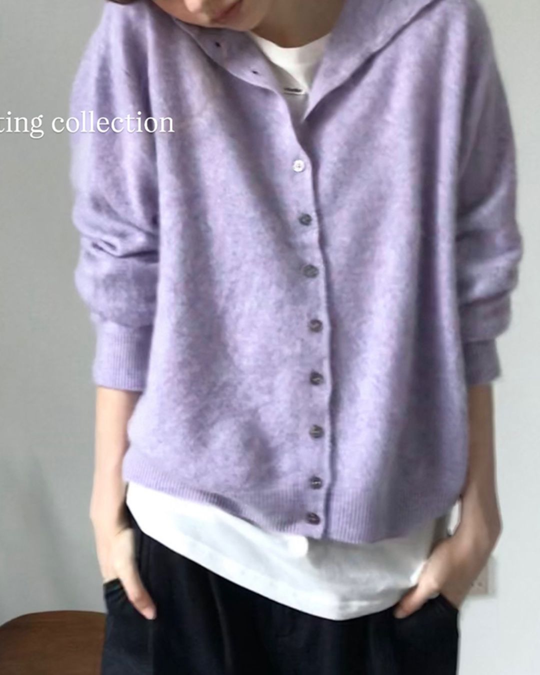Wool Cashmere Knit Cardigan　KN038