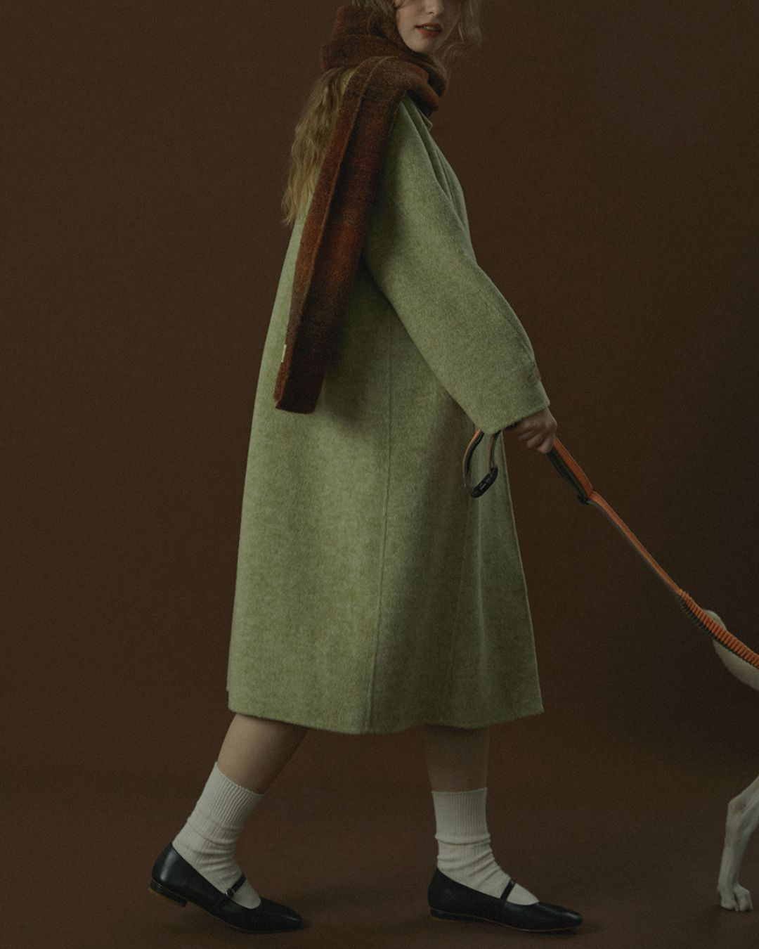 Retro Wool Collared Long Coat　CT008