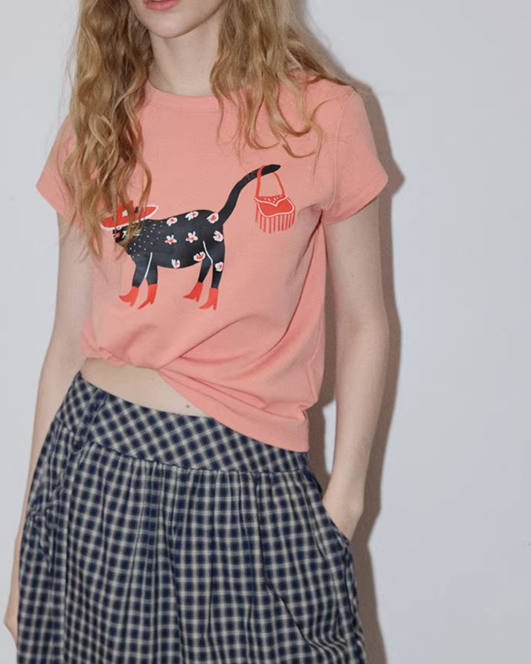 Black Cat Short Sleeve T-Shirt　ST005