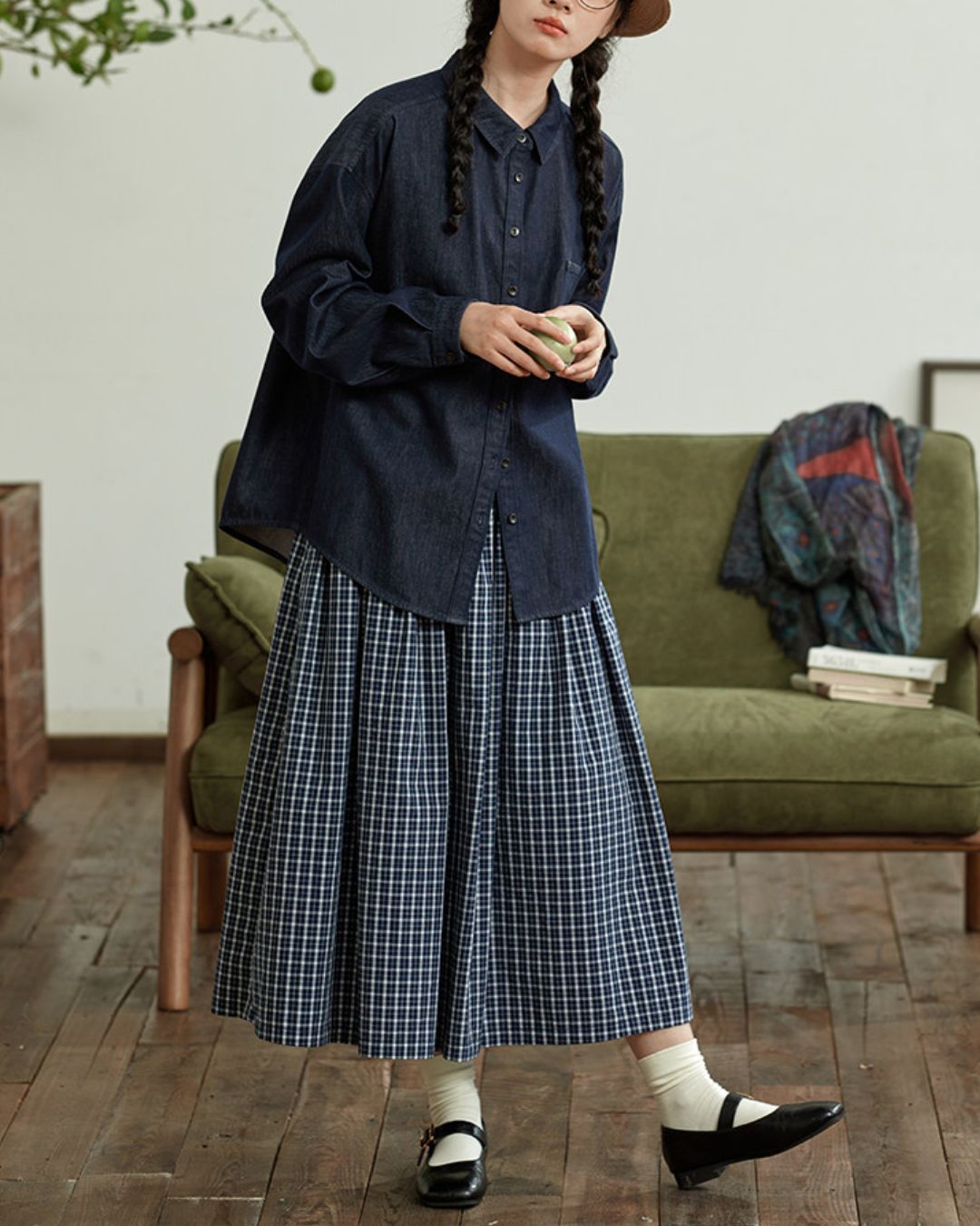 Casual Navy Denim Shirt　LS041