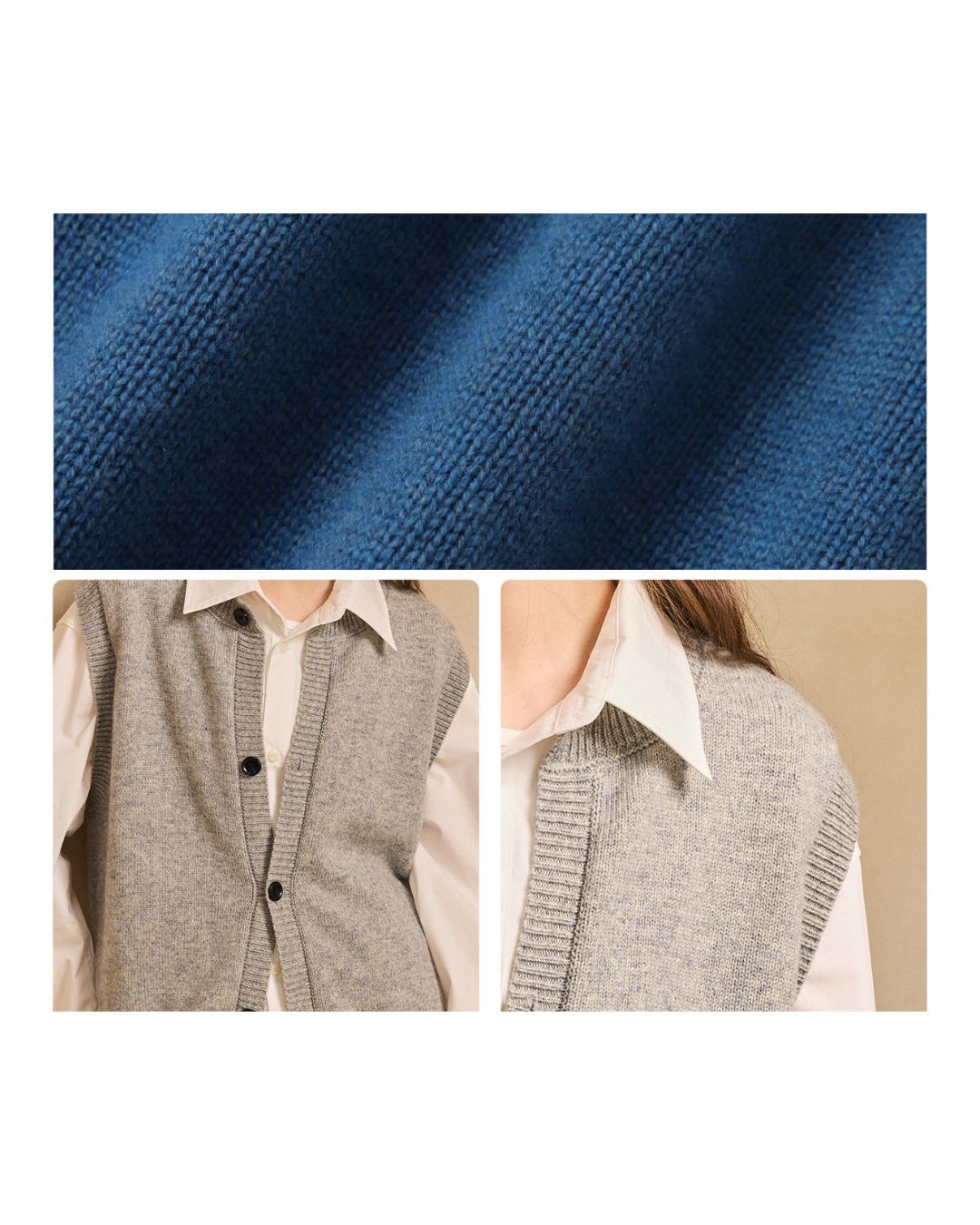 Basic Knit Cardigan Vest　VT018