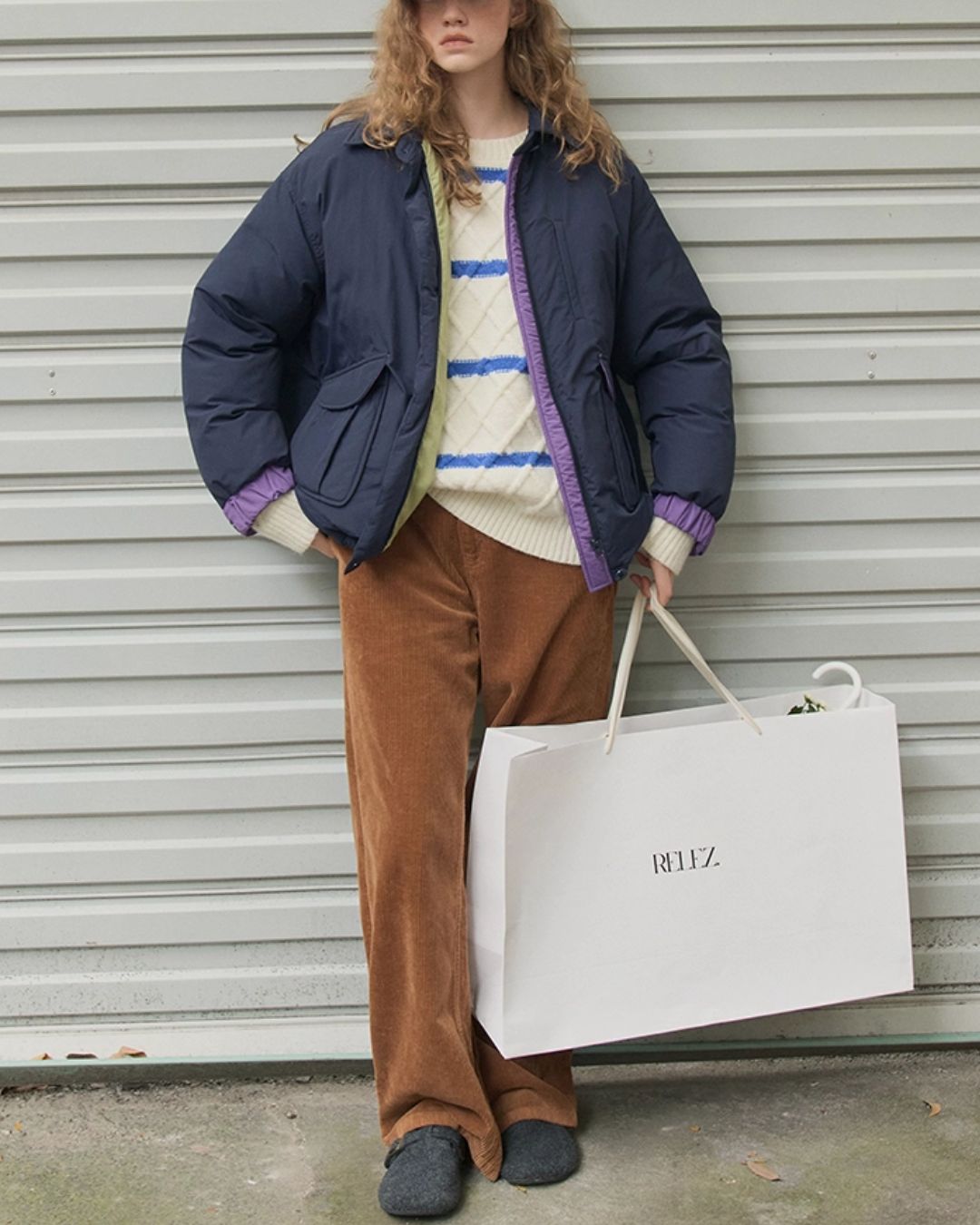 Contrast Color Retro Down Jacket　JK048