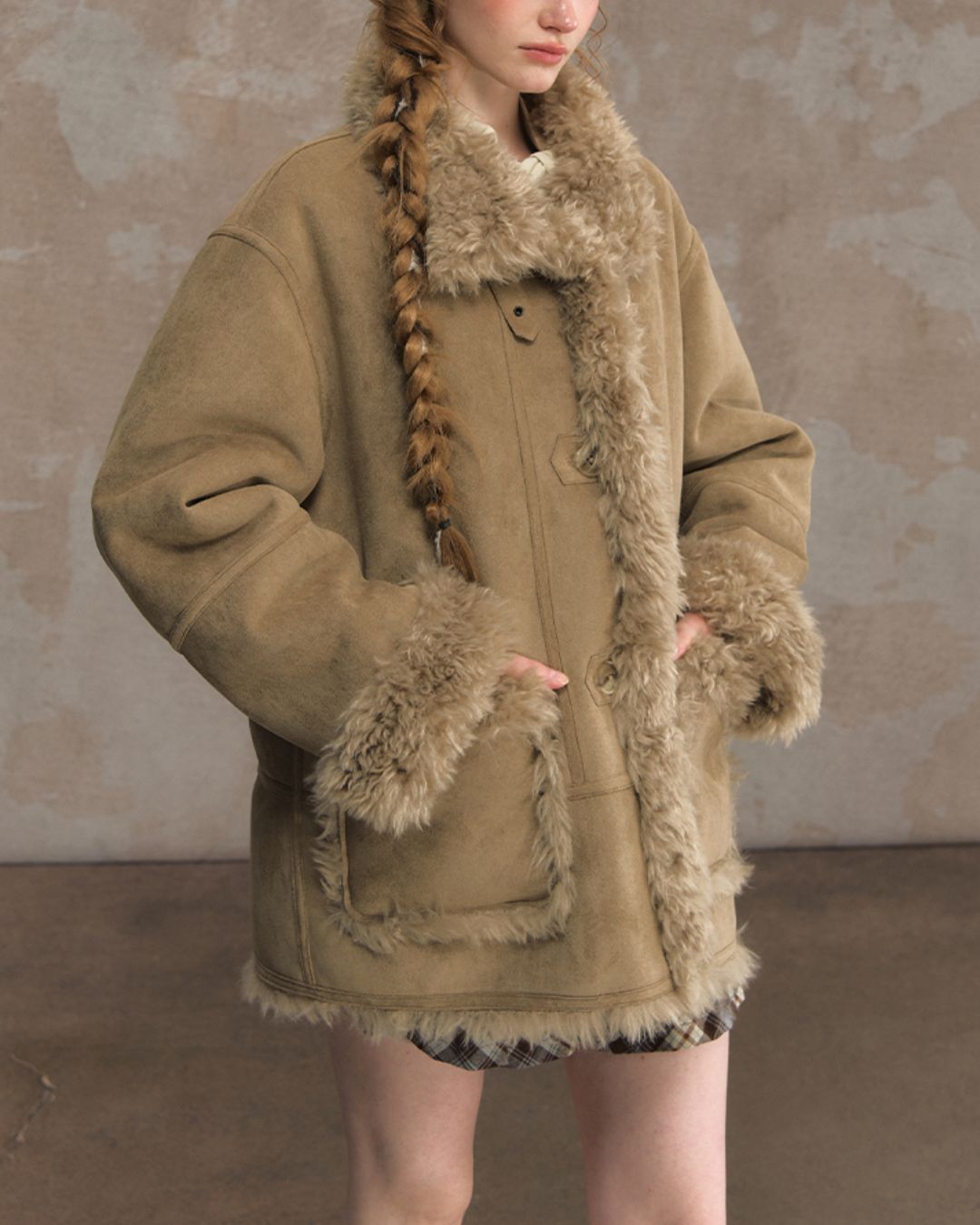 Reversible Mouton Fur Coat　CT025