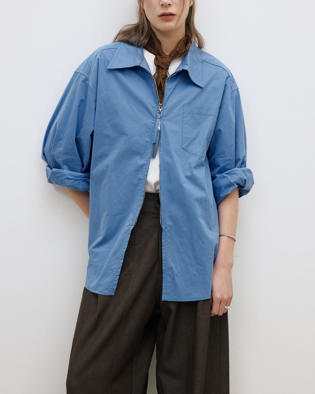 Double Zip Light Shirt Jacket　JK089