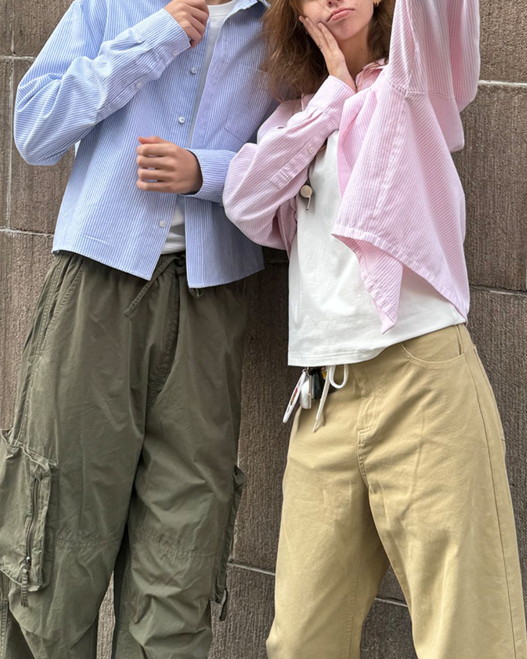 Striped Cropped Shirt　LS008