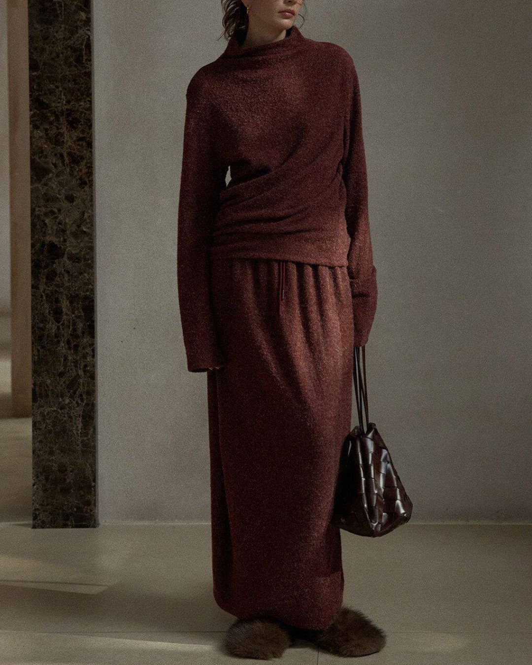 Cocoon Knit Long Skirt　SK017