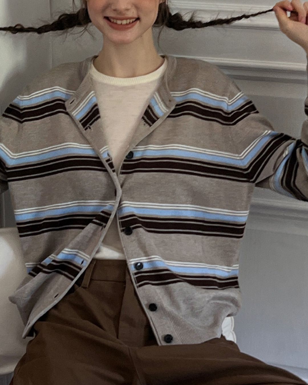 Border Knit Cardigan　KN021