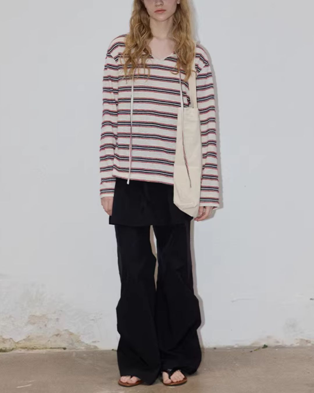 Multi-border Drawstring T-shirt　LT029