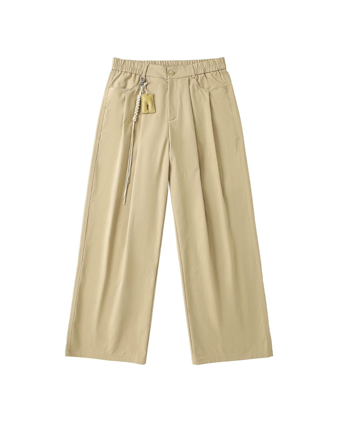 Rope ＆ Leather Tag Tuck Wide Pants　PT033