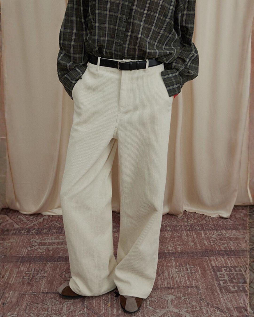 Corduroy Wide Straight Pants　PT017