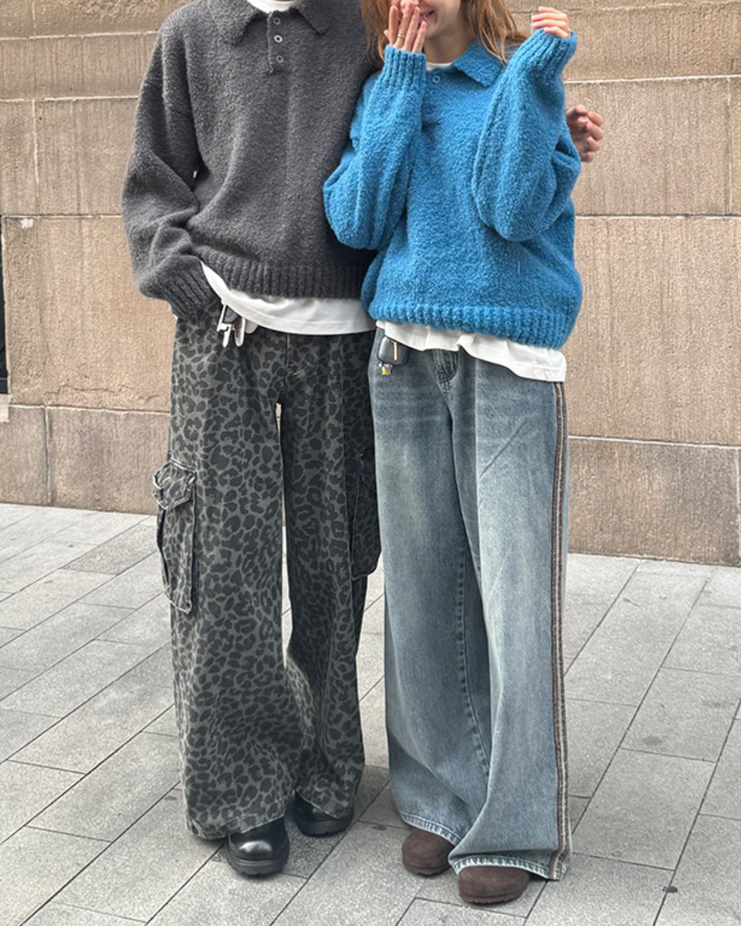 Leopard Print Cargo Denim Pants　PT008