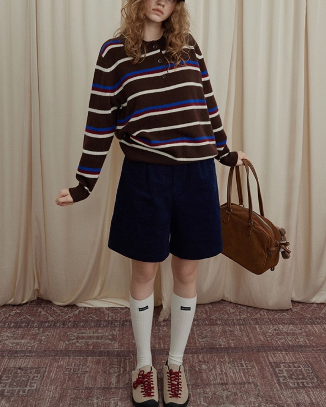 Contrast Border Polo Collar Knit　KN045