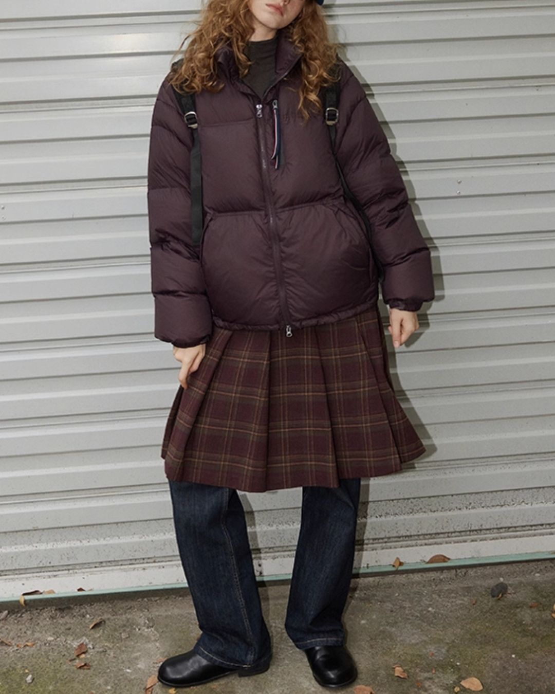 Retro Pleated Check Skirt　SK010