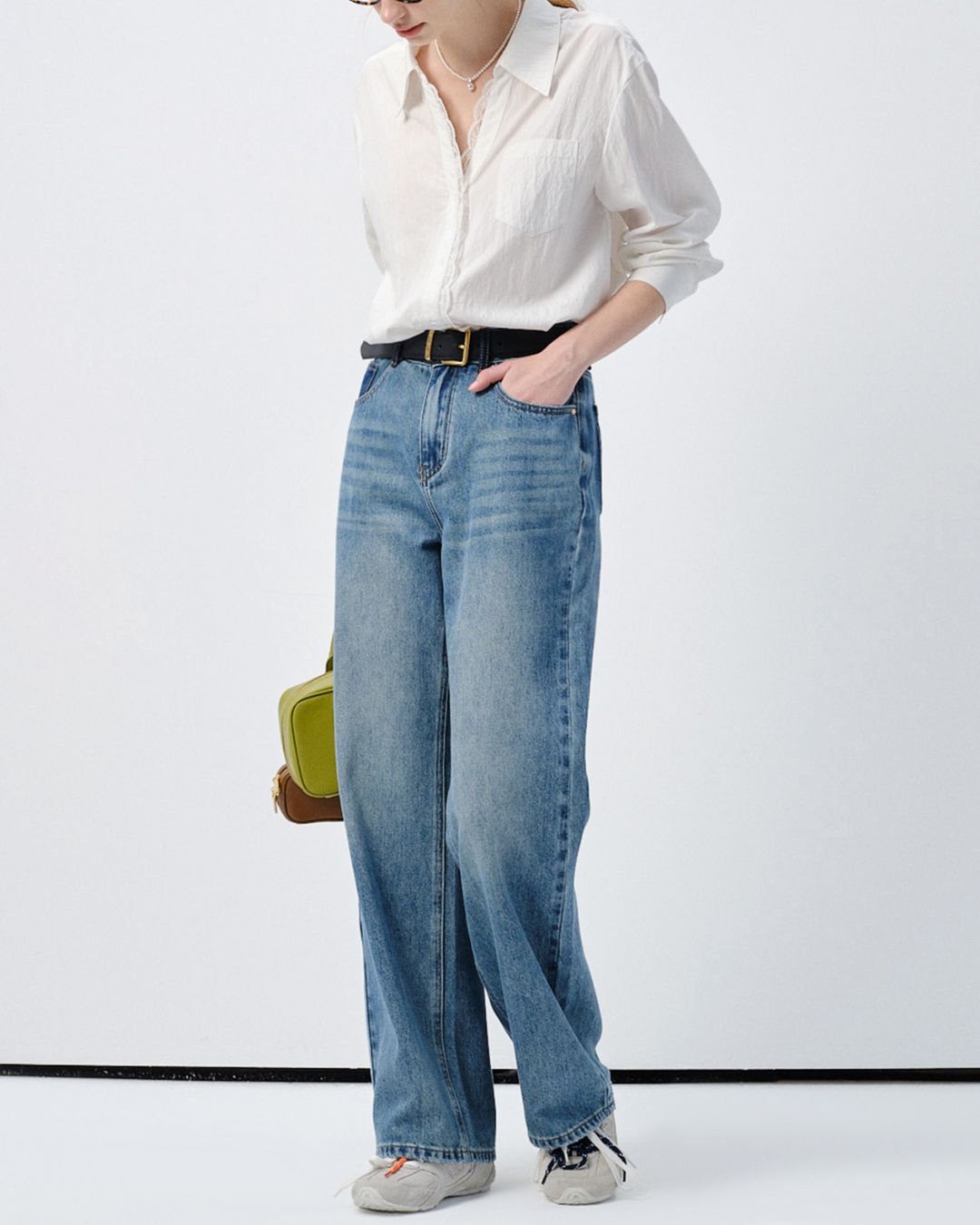 Lace V-neck French Shirt　LS033