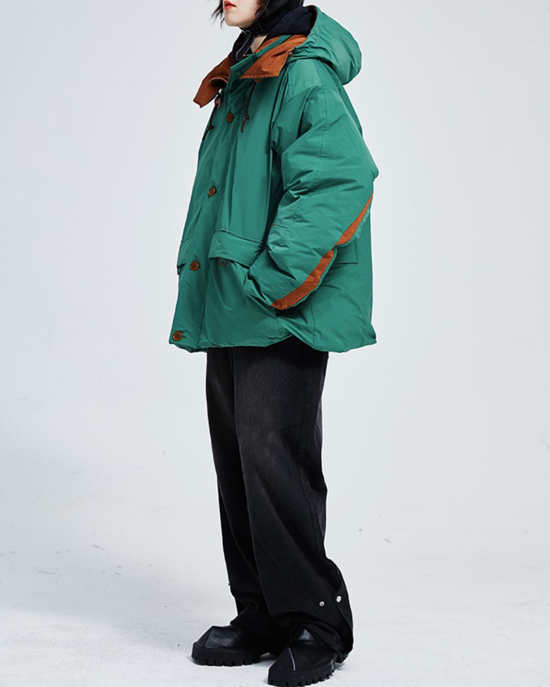 Casual Padded Contrast Color Jacket　JK071