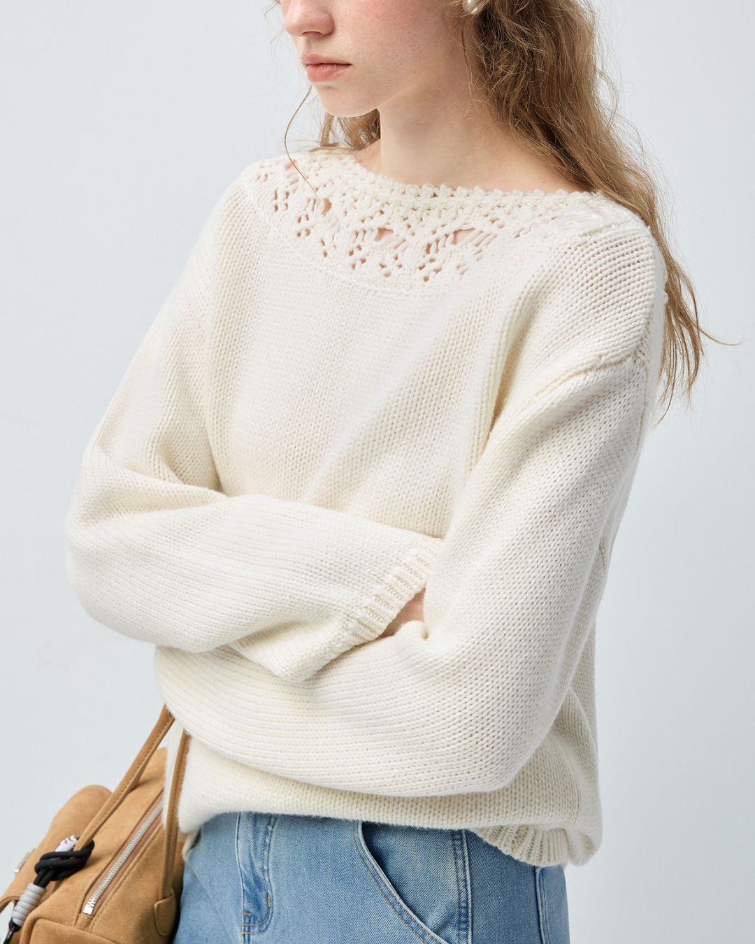 Crochet Lace Cutout Knit　KN102