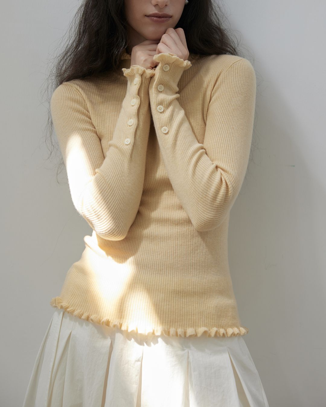 Frill High Neck Knit　KN017