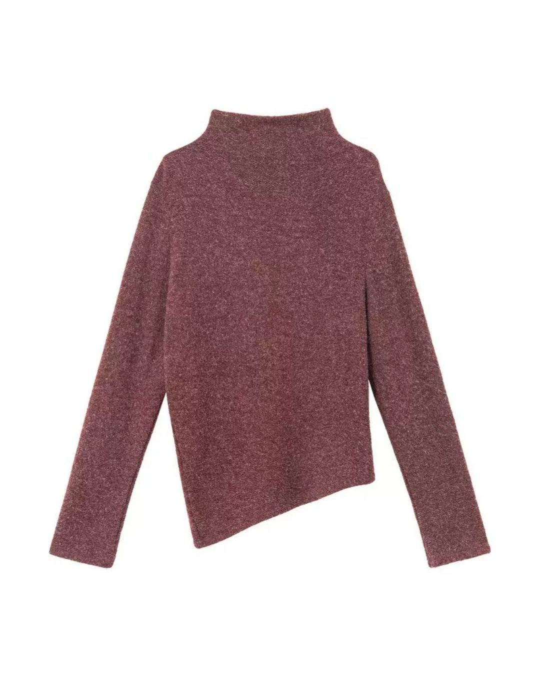 Asymmetrical Hem High Neck Knit　KN107