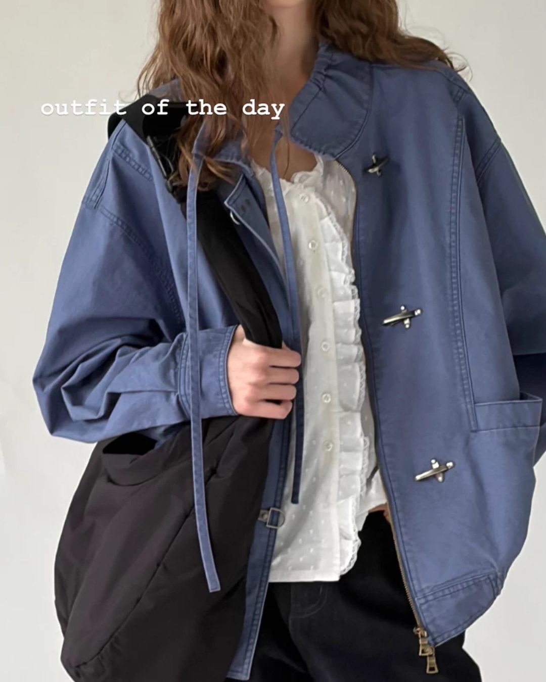 Vintage Metal Button Denim Jacket & Gathered Shorts　JK090