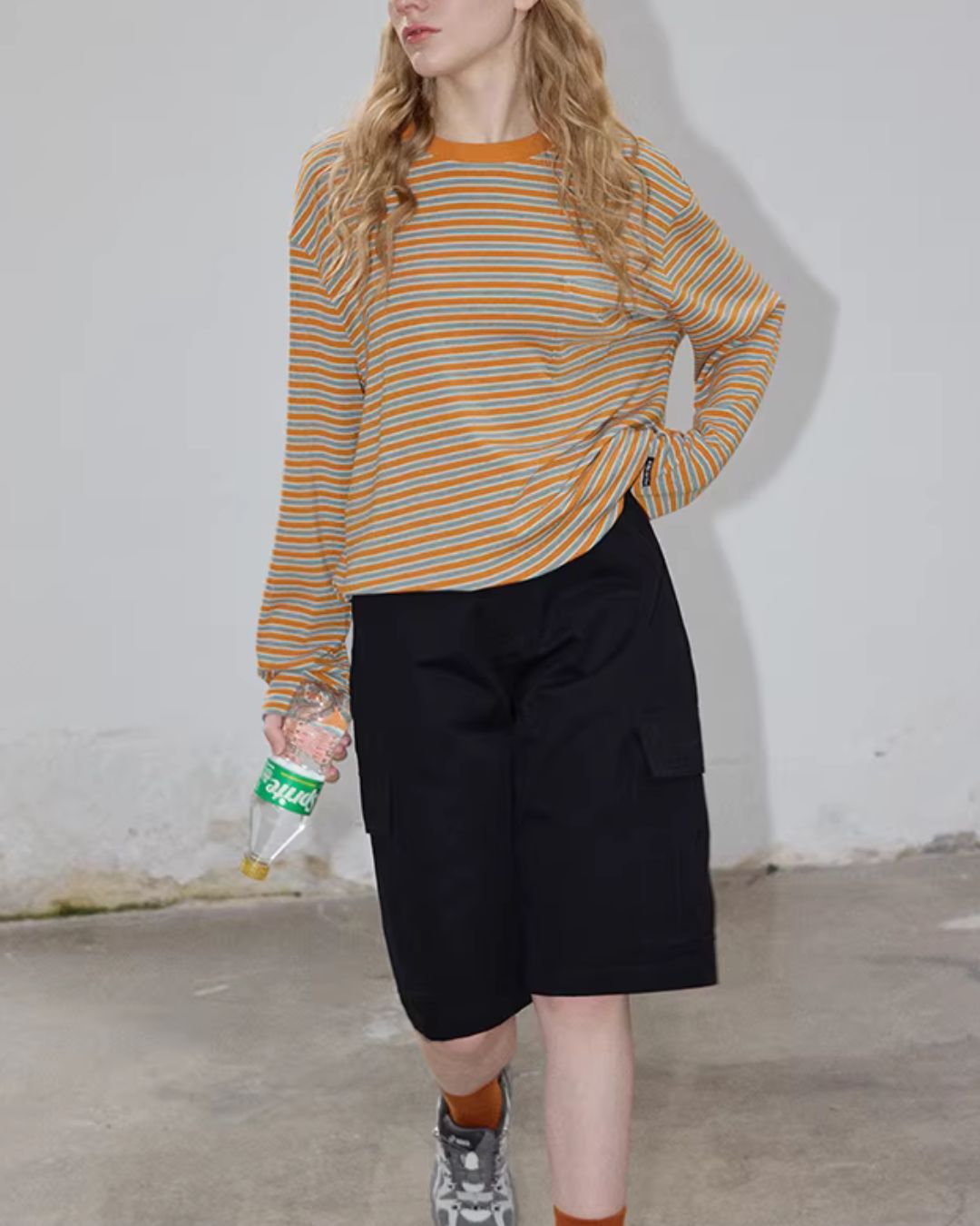Retro Border Cuff Label T-shirt　LT031
