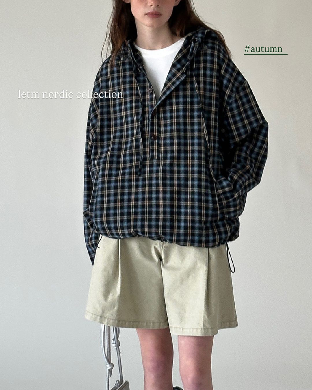 Striped ＆ Checked Hooded Shirt　LS010