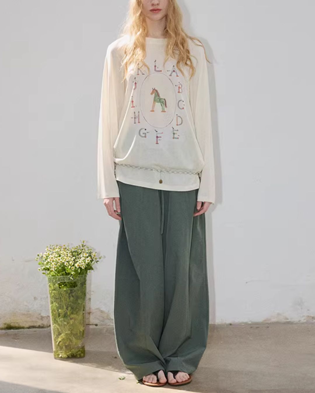 Pony Playful Print T-shirt　LT030