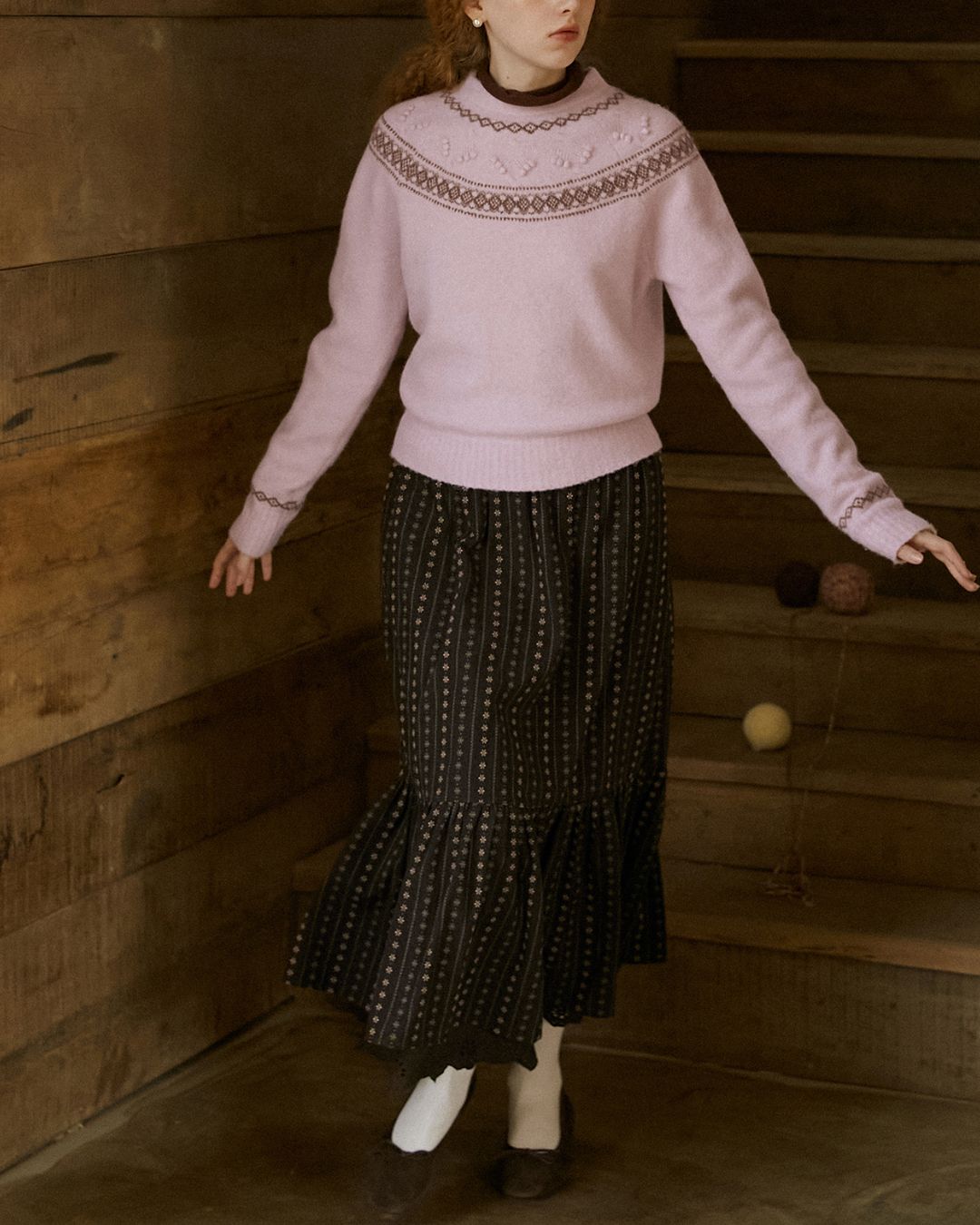 Floral Striped Mermaid Skirt　SK014