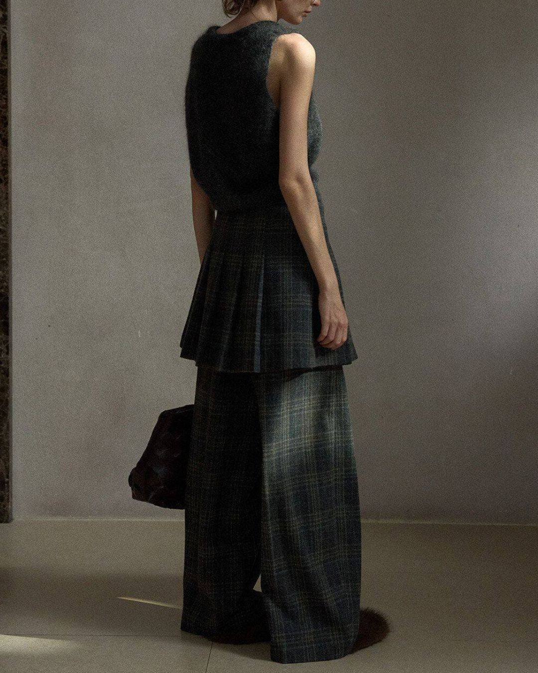 Tartan Check Wool Wide Pants　PT039