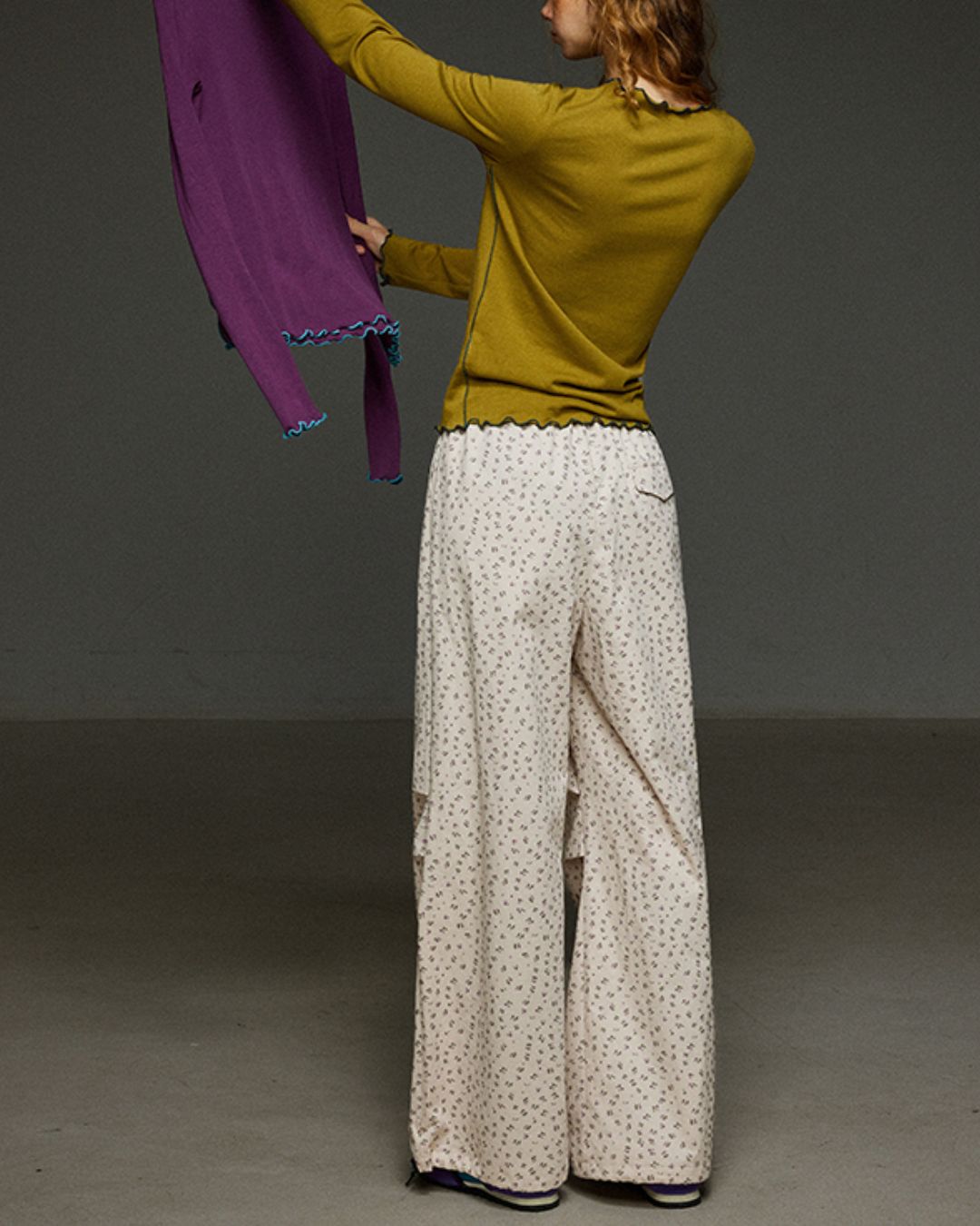 Color Stitch Mellow Frill T-shirt　LT013