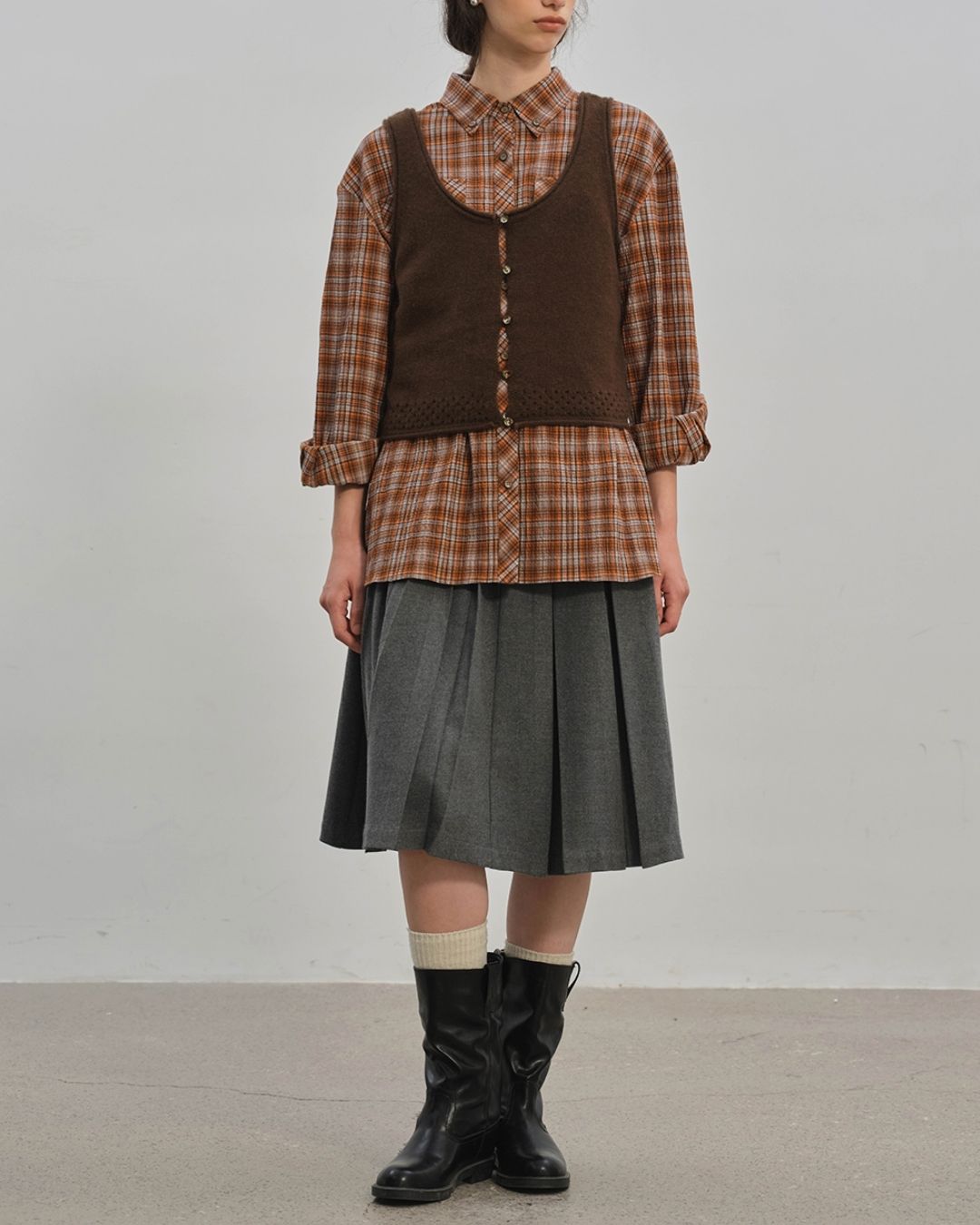 Retro Check Loose Shirt　LS024