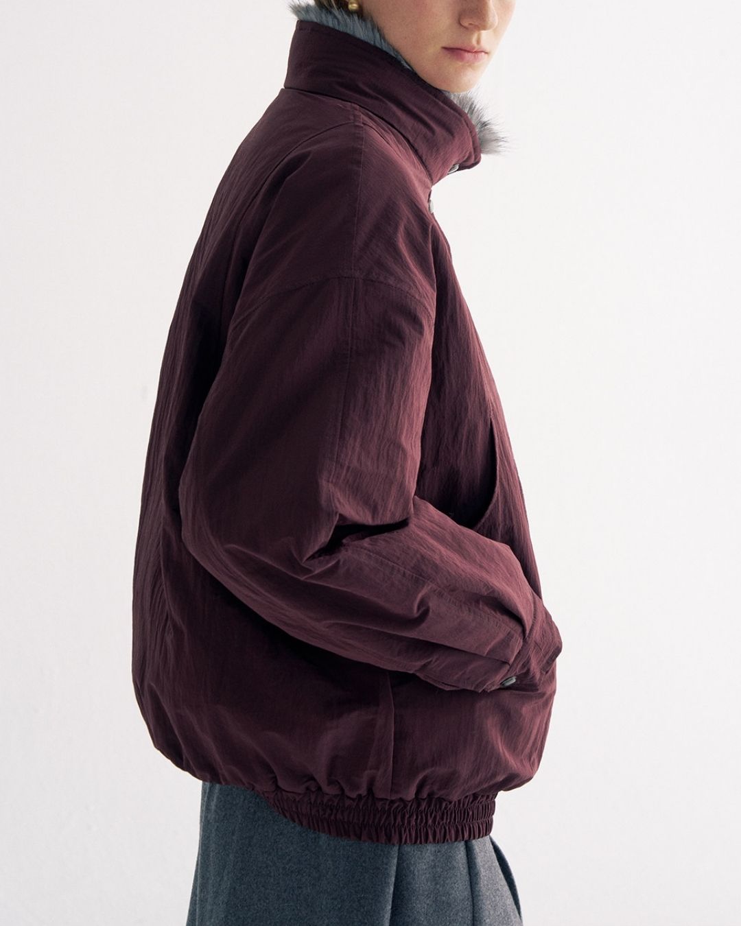 Detachable Fur Collar Quilted Jacket　JK078