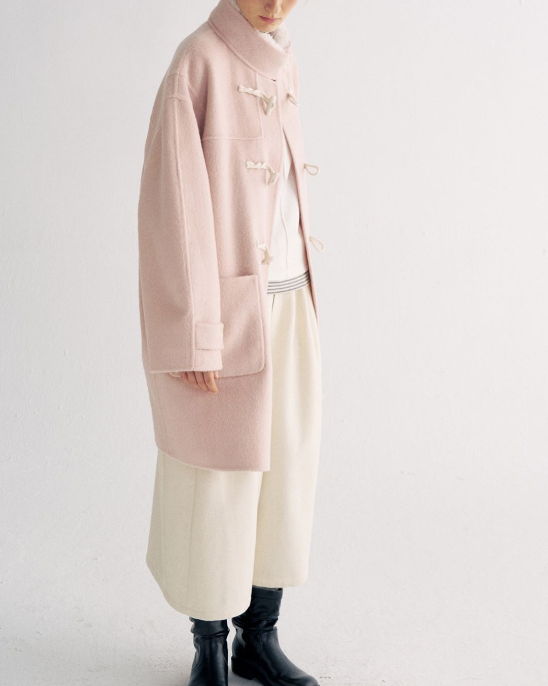 Stand Collar Duffle Check Coat　CT031