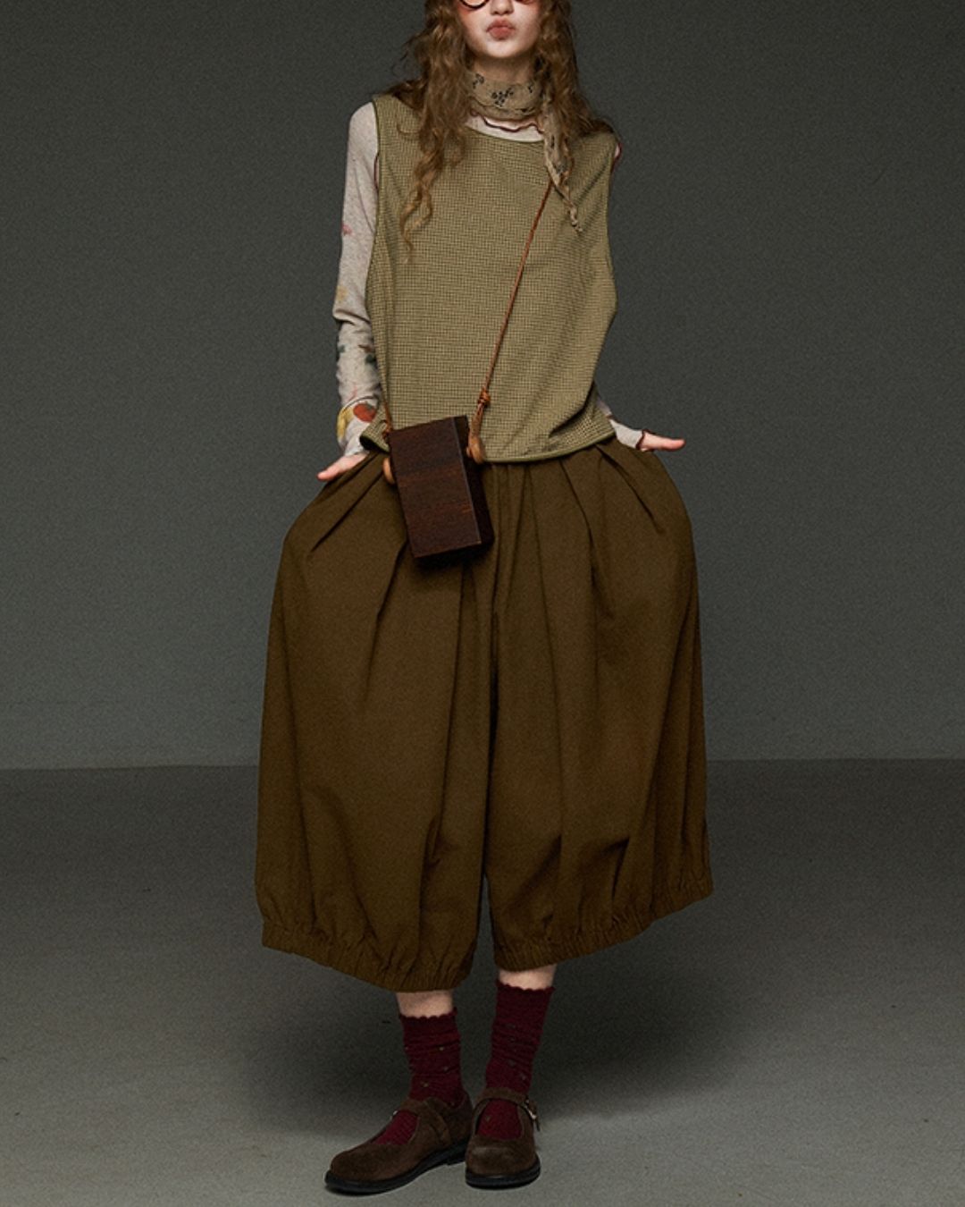 Mellow Frill Stitch Print T-shirt　LT011