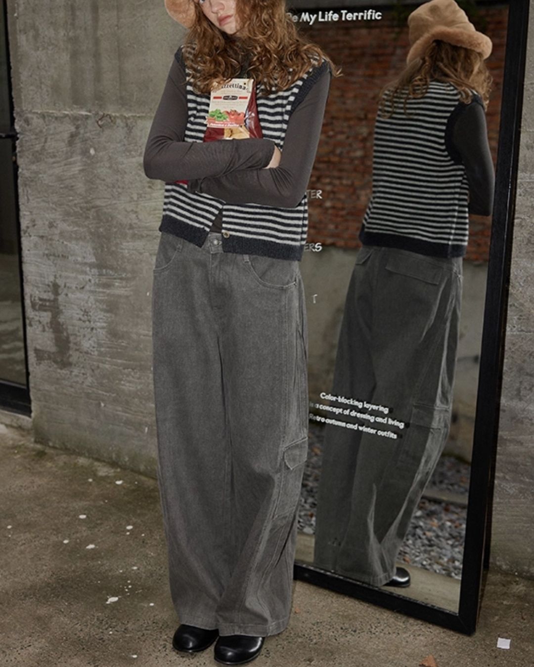 Work Denim Wide Pants　DP008