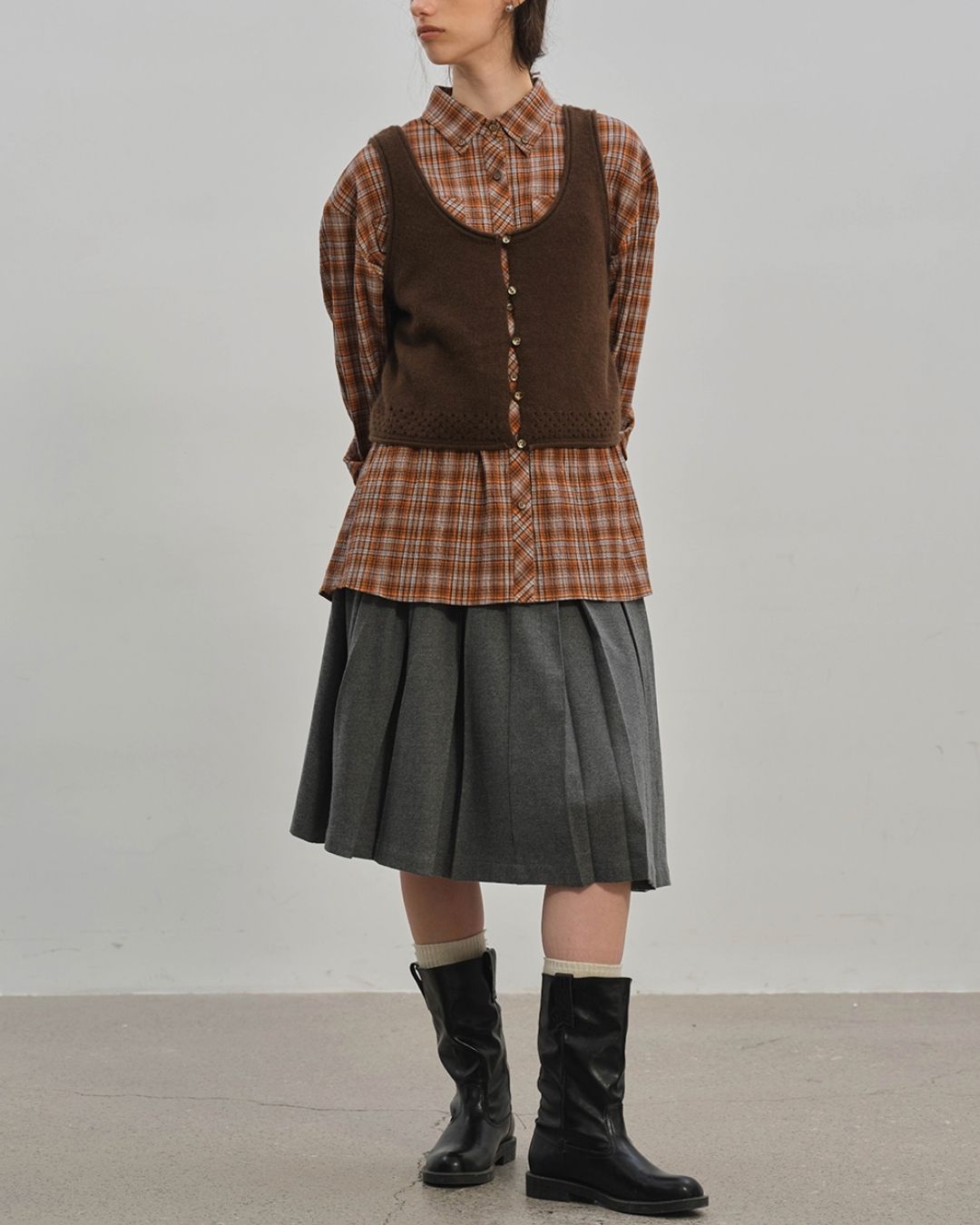 Retro Check Loose Shirt　LS024