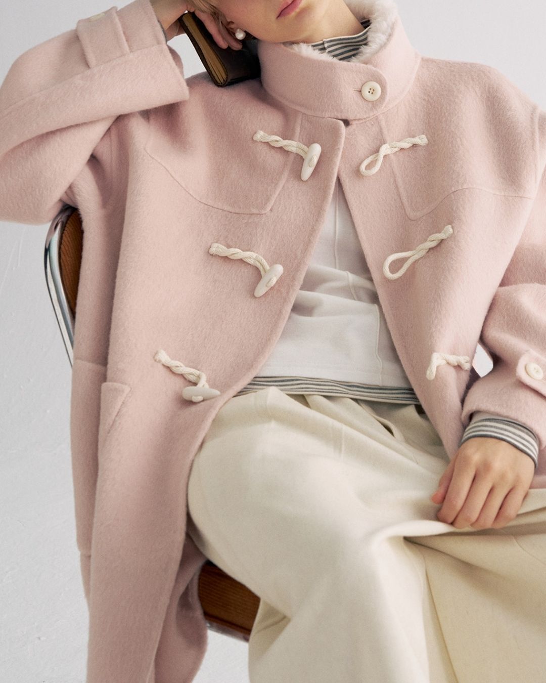 Stand Collar Duffle Check Coat　CT031