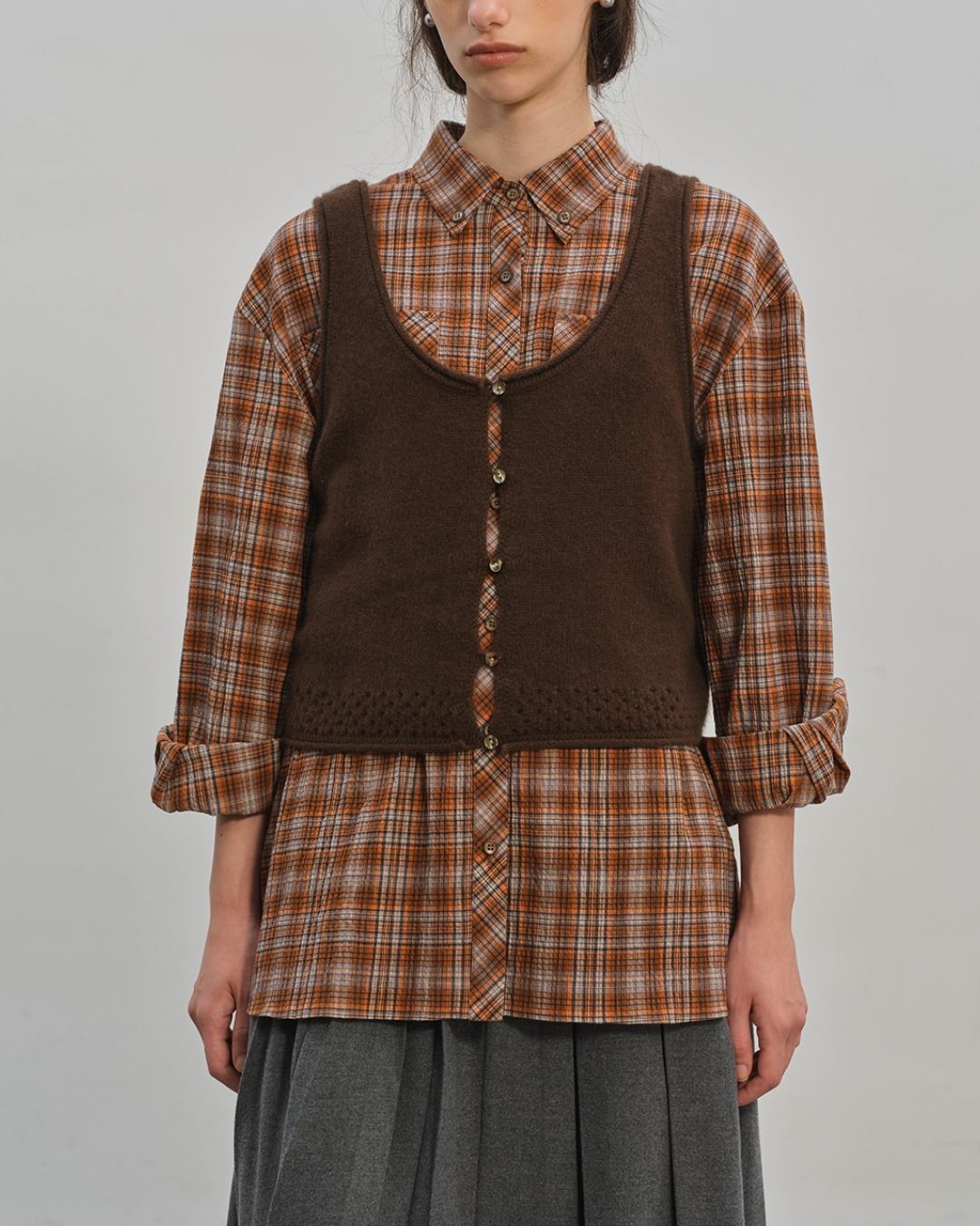 Retro Check Loose Shirt　LS024