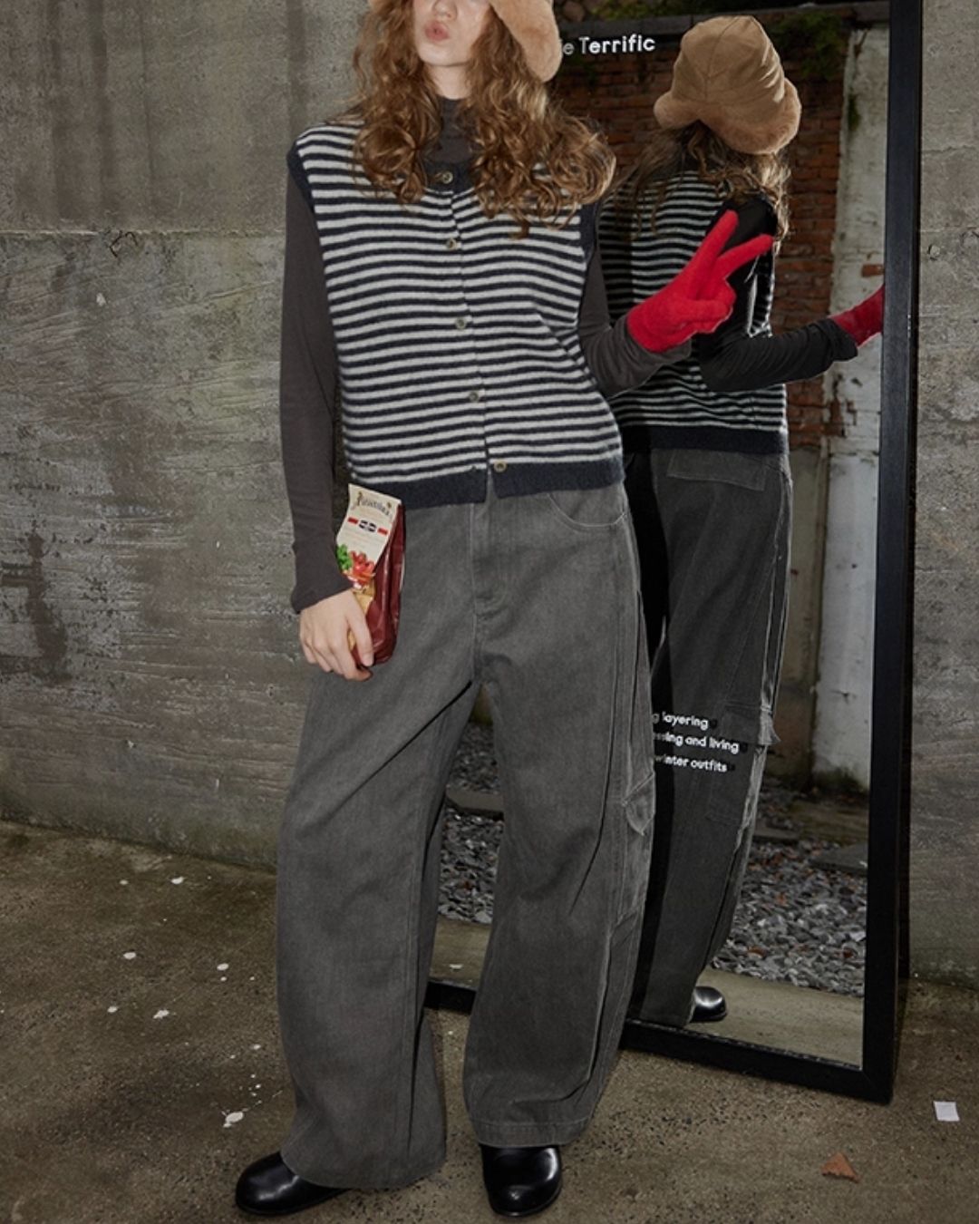 Work Denim Wide Pants　DP008