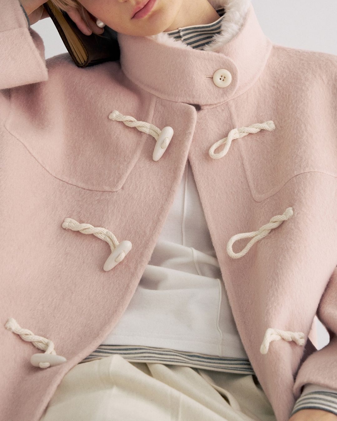 Stand Collar Duffle Check Coat　CT031