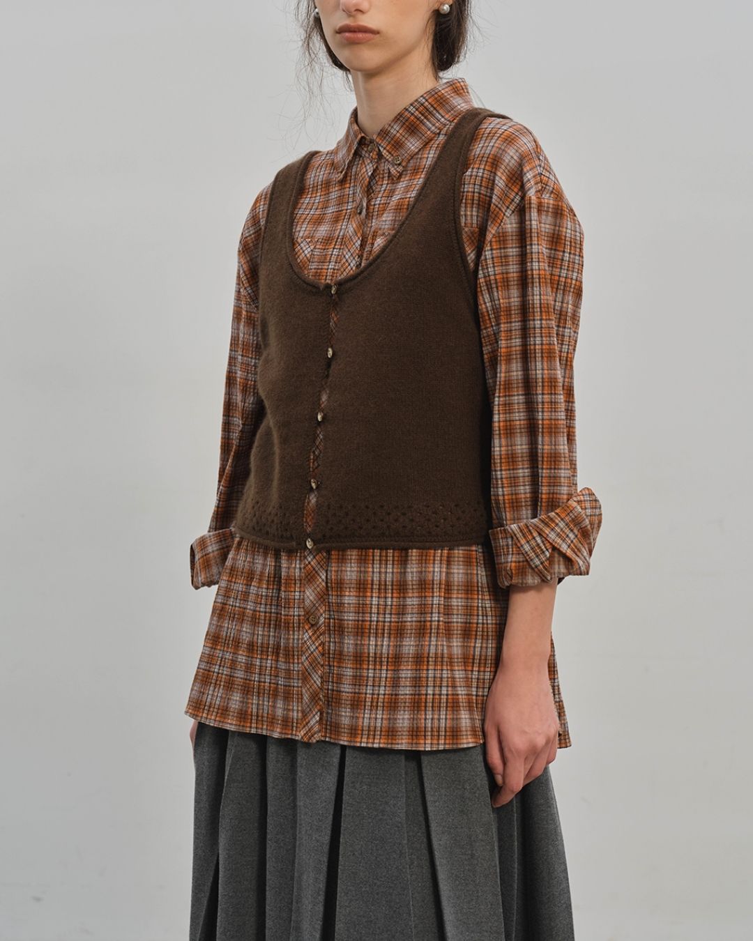 Retro Check Loose Shirt　LS024