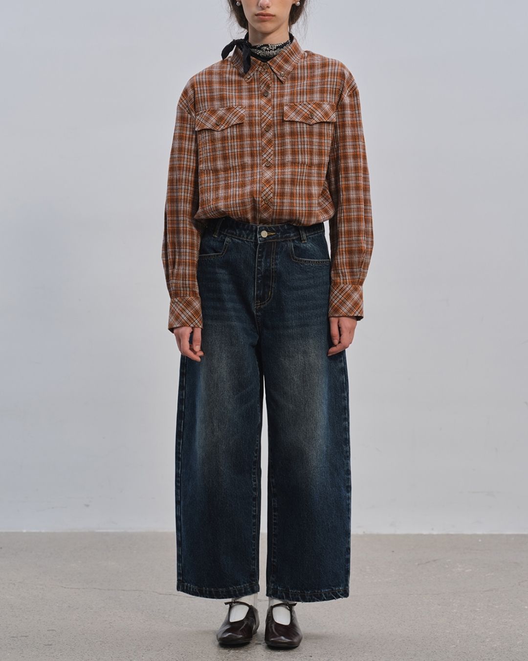 Retro Check Loose Shirt　LS024