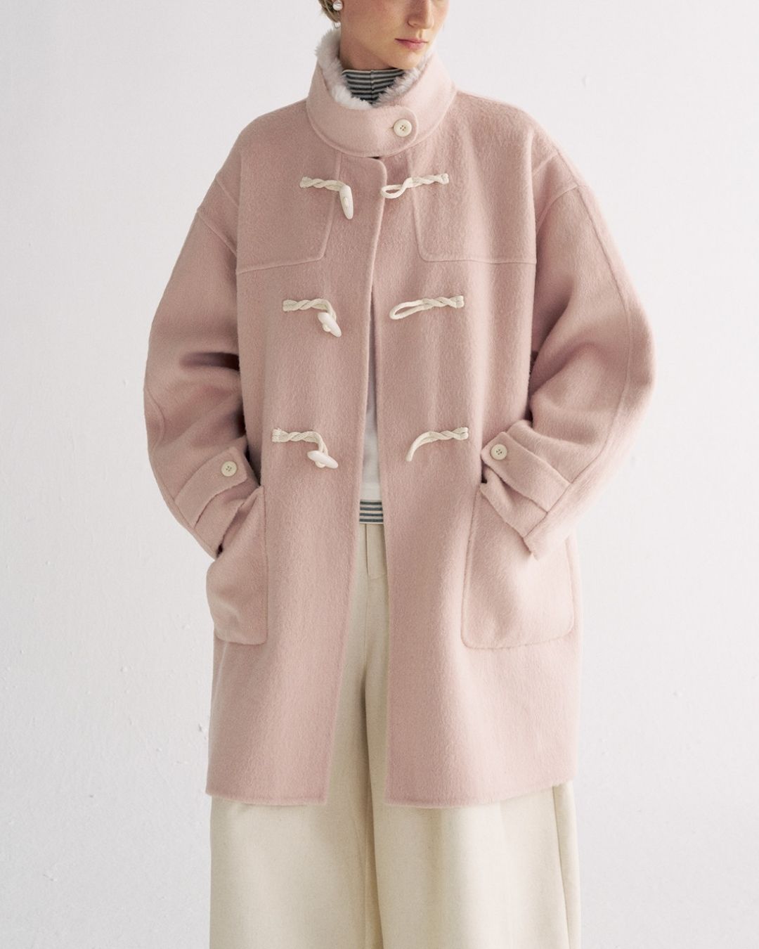 Stand Collar Duffle Check Coat　CT031