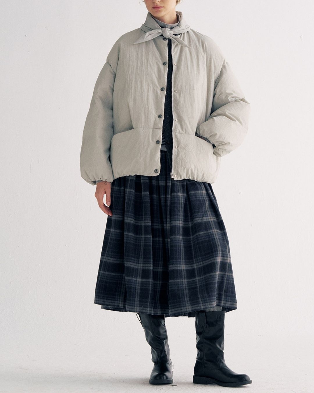 Detachable Scarf Puffer Down Jacket　JK080