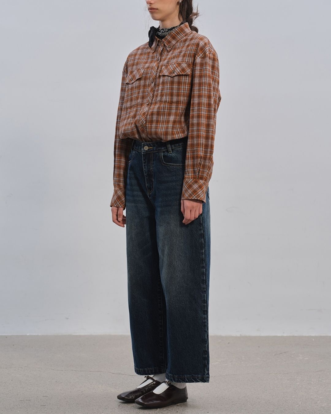 Retro Check Loose Shirt　LS024