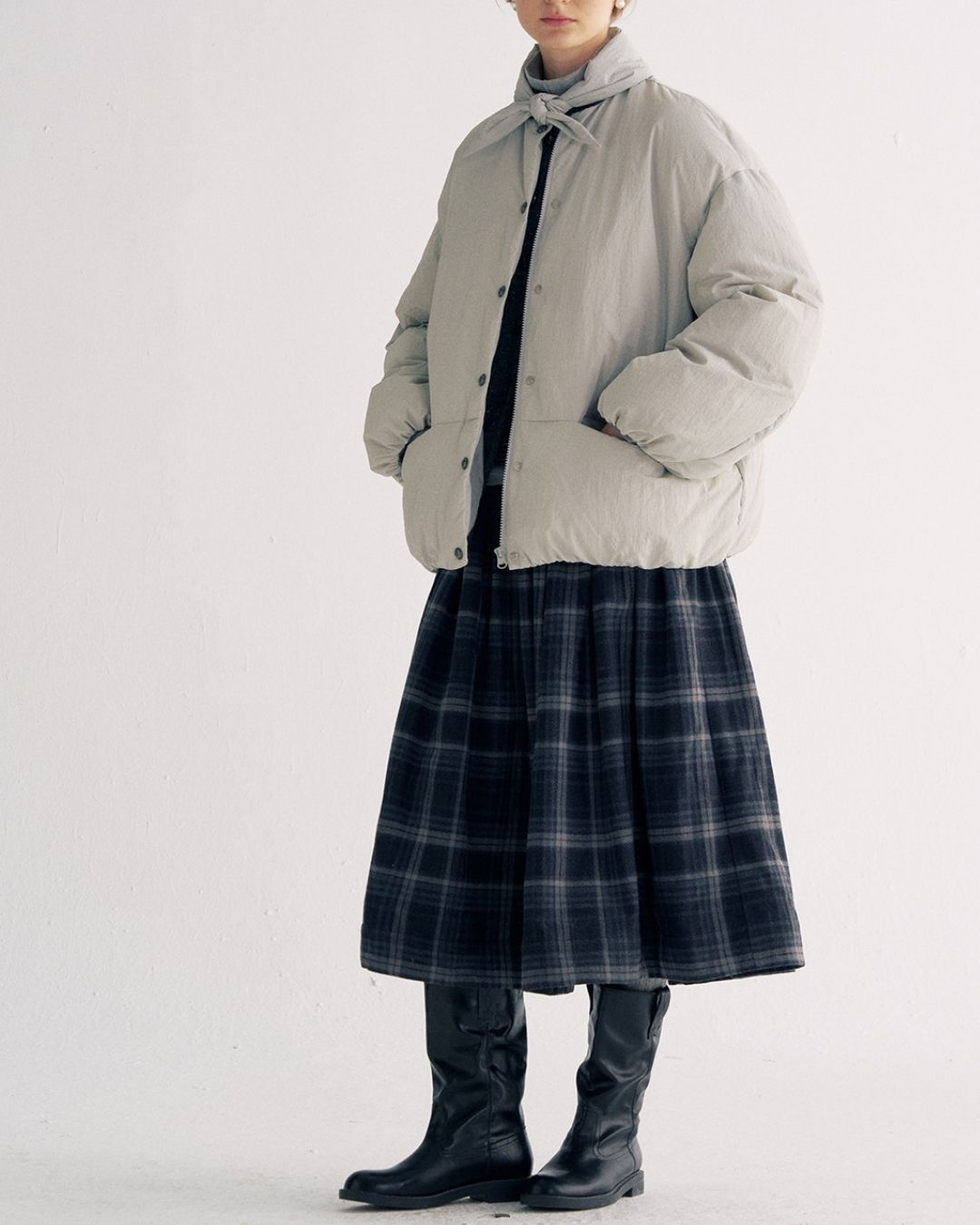 Detachable Scarf Puffer Down Jacket　JK080