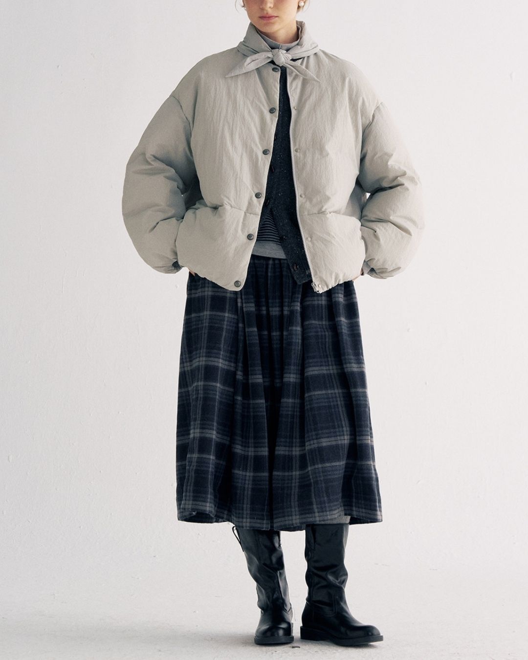 Detachable Scarf Puffer Down Jacket　JK080
