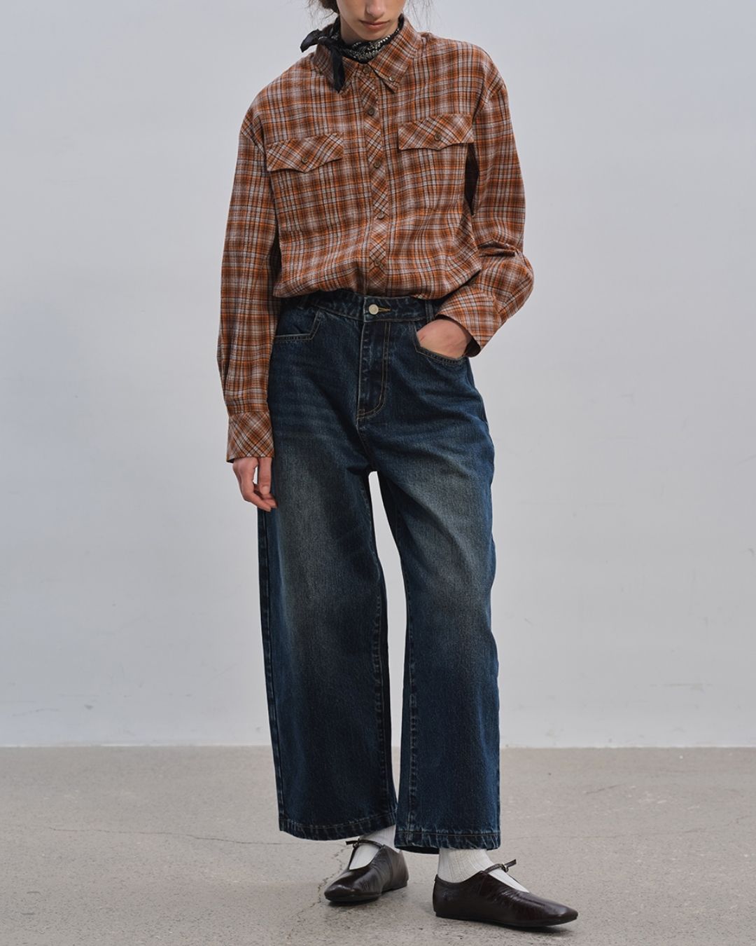 Retro Check Loose Shirt　LS024